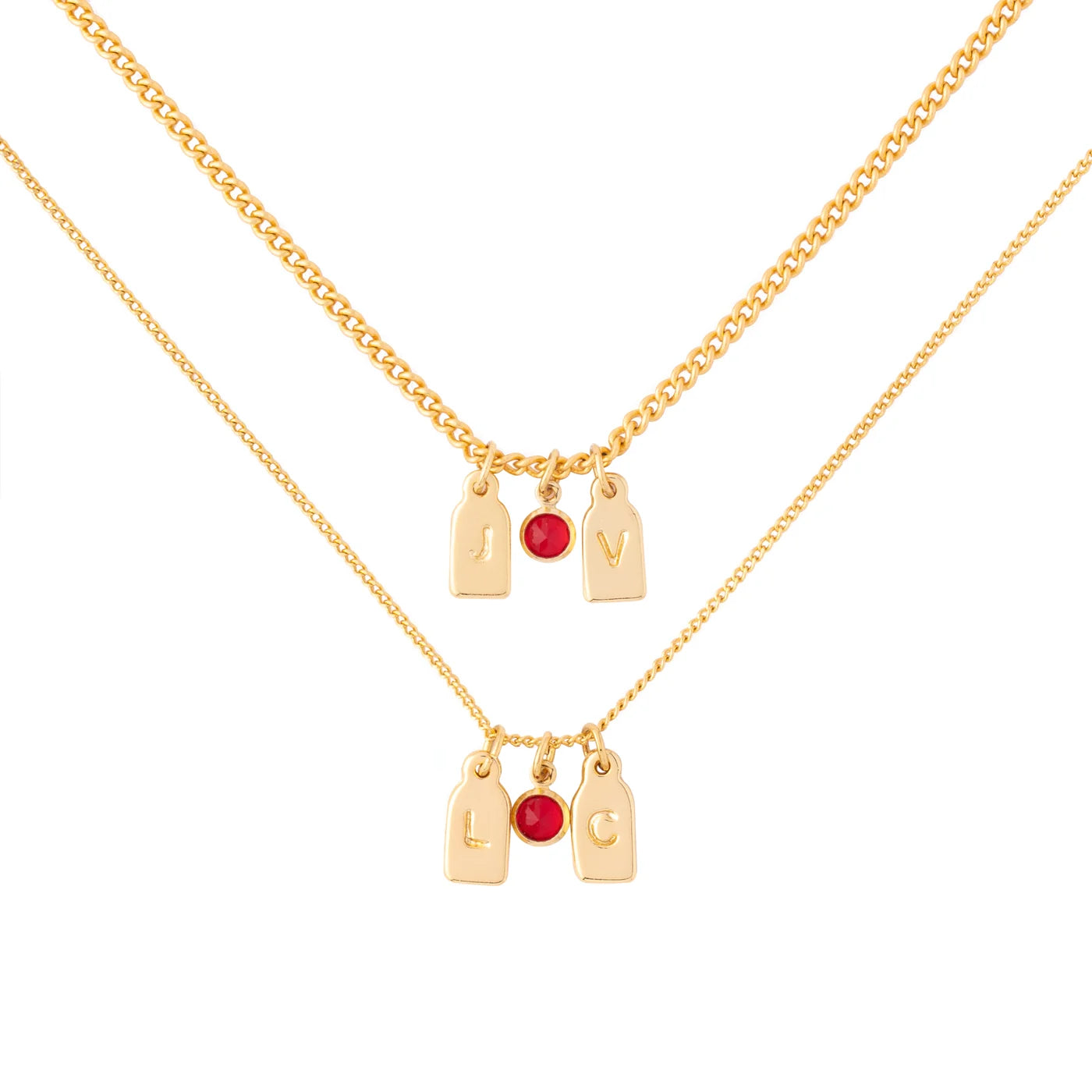 Initials & Anniversary Stone Necklace