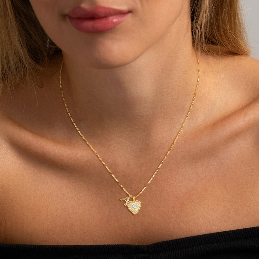 Love & Initial Necklace