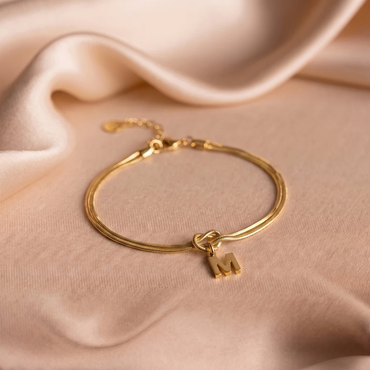 Forever Knot Initial Bracelet