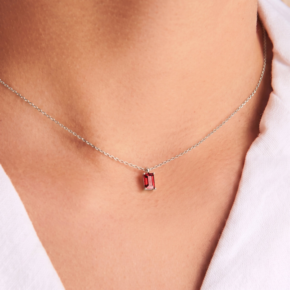 Radiant Birthstone Charm Necklace