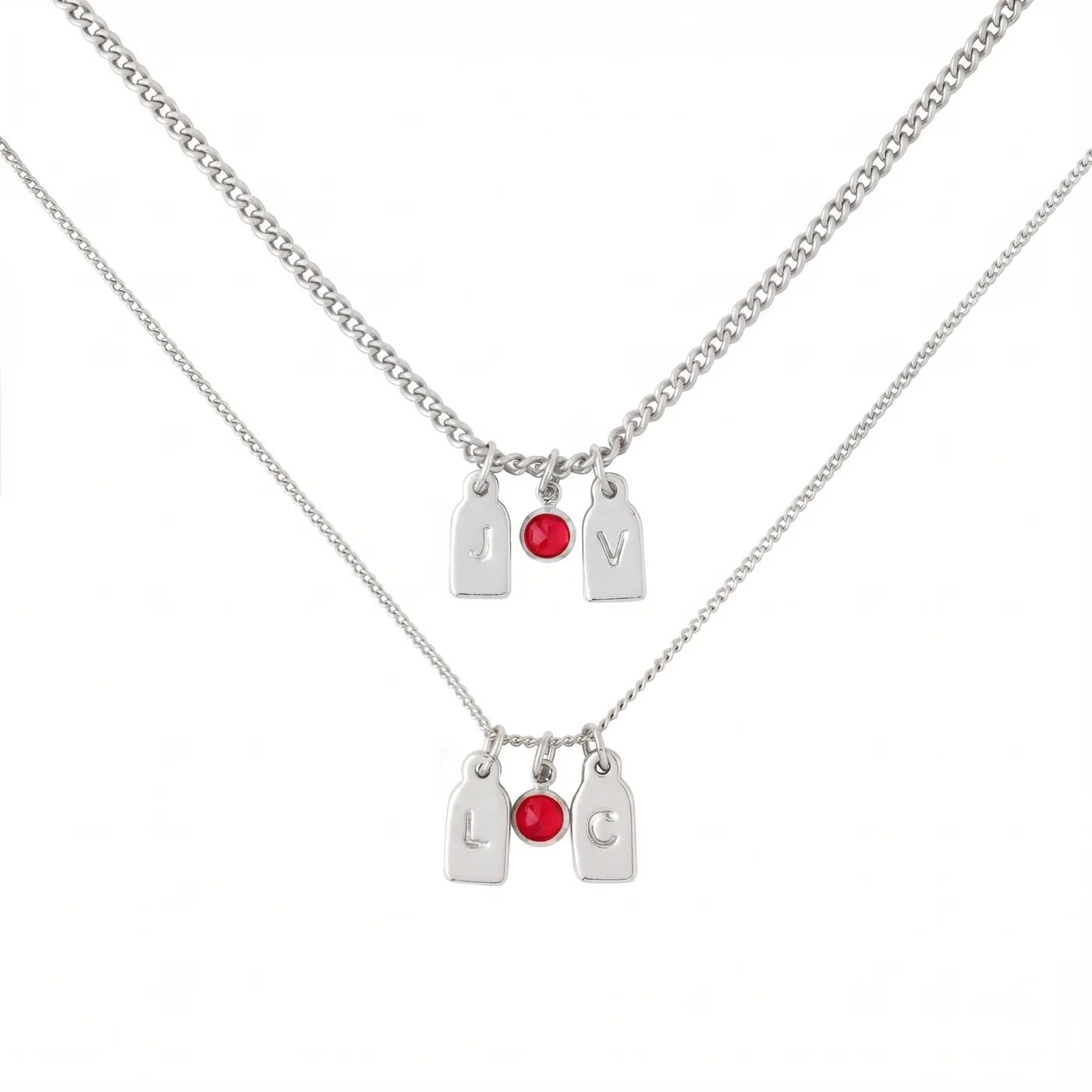 Initials & Anniversary Stone Necklace